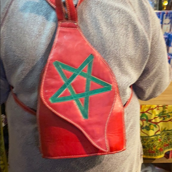 Moroccan Leather Crossbody Backpack - Picture 12 of 13